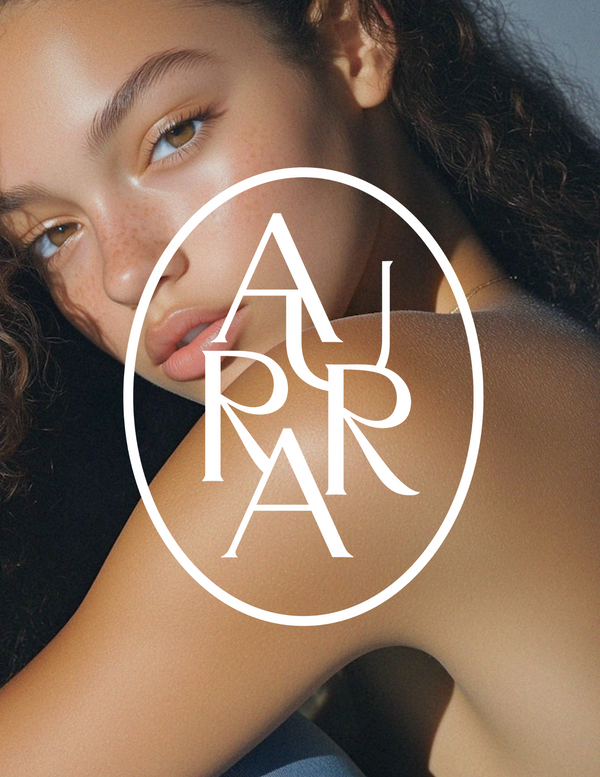 Close-up of a person with logo overlay